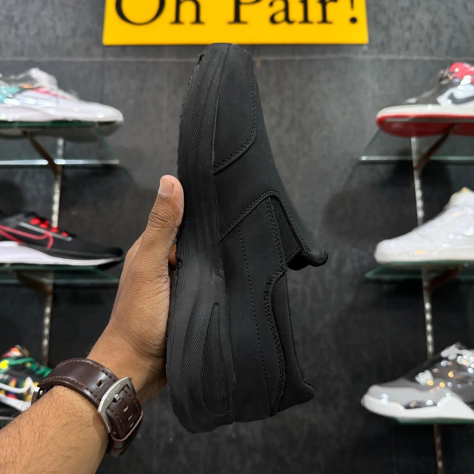 Sketcher Leather Ultra Go-Goodyear Sole "All Black"