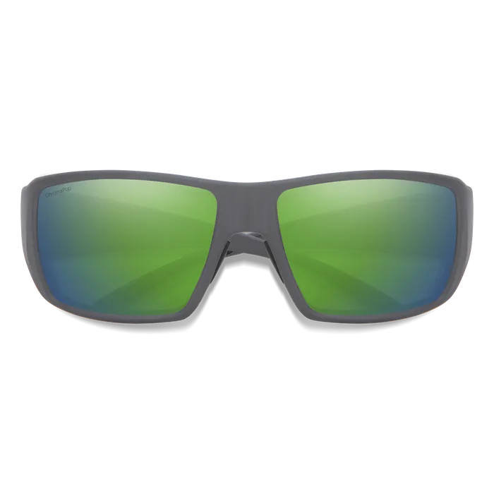 Smith Optics Guides Choice Matte Cement Frame Polarised Glass Green Mirror Lens Performance Sunglasses
