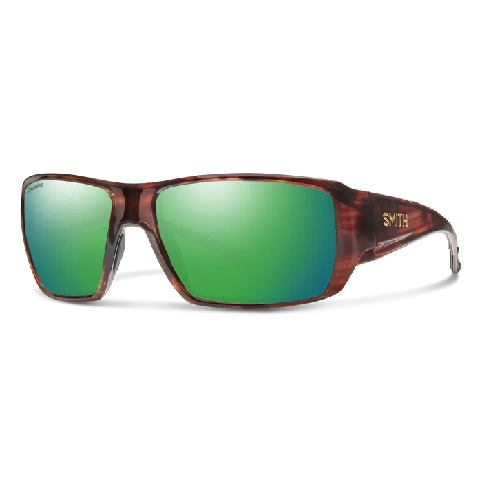 Smith Optics Guides Choice XL Tortoise Frame Glass Green Mirror Lens Performance Sunglasses