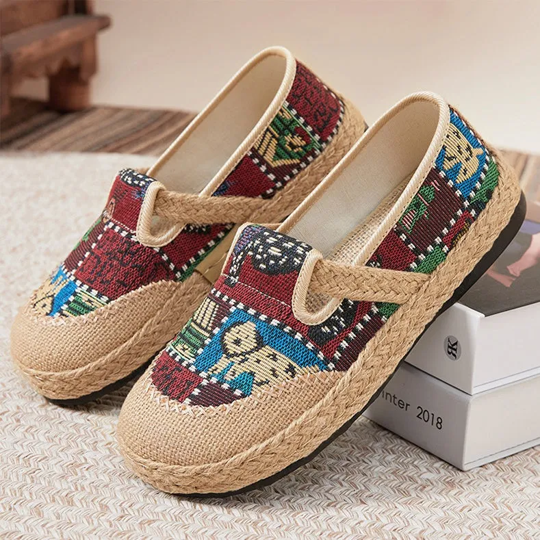 Soft and Breathable Classic Embroidered Casual Espadrilles