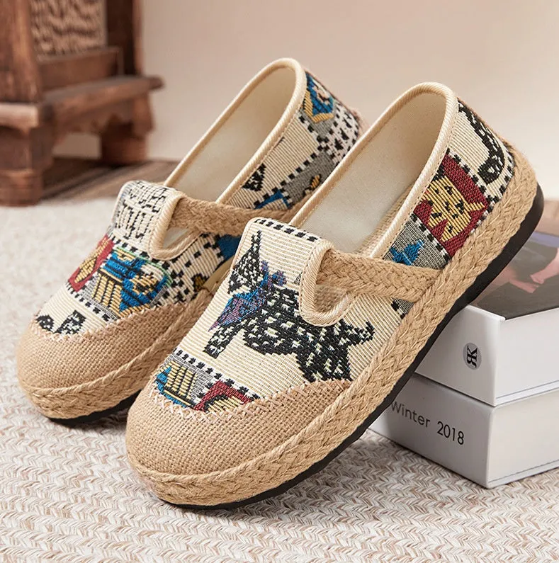 Soft and Breathable Classic Embroidered Casual Espadrilles