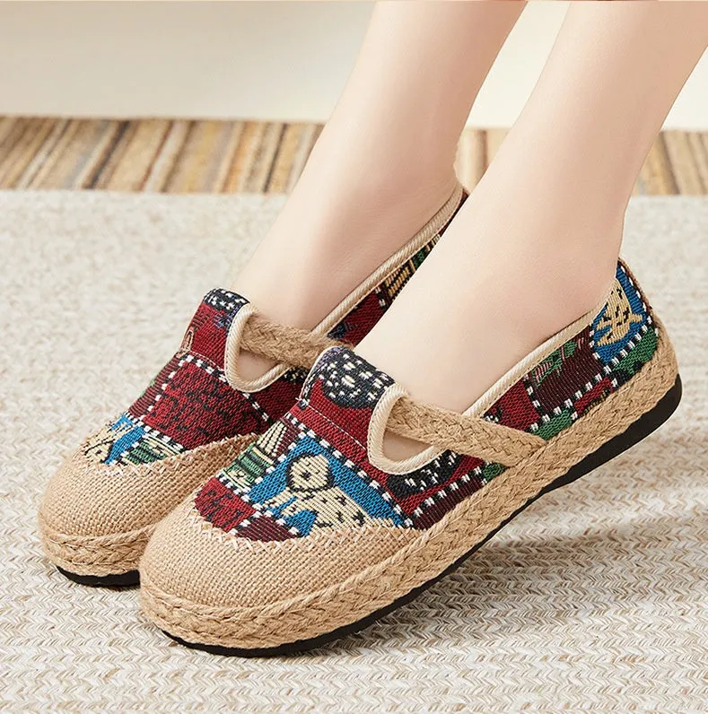 Soft and Breathable Classic Embroidered Casual Espadrilles