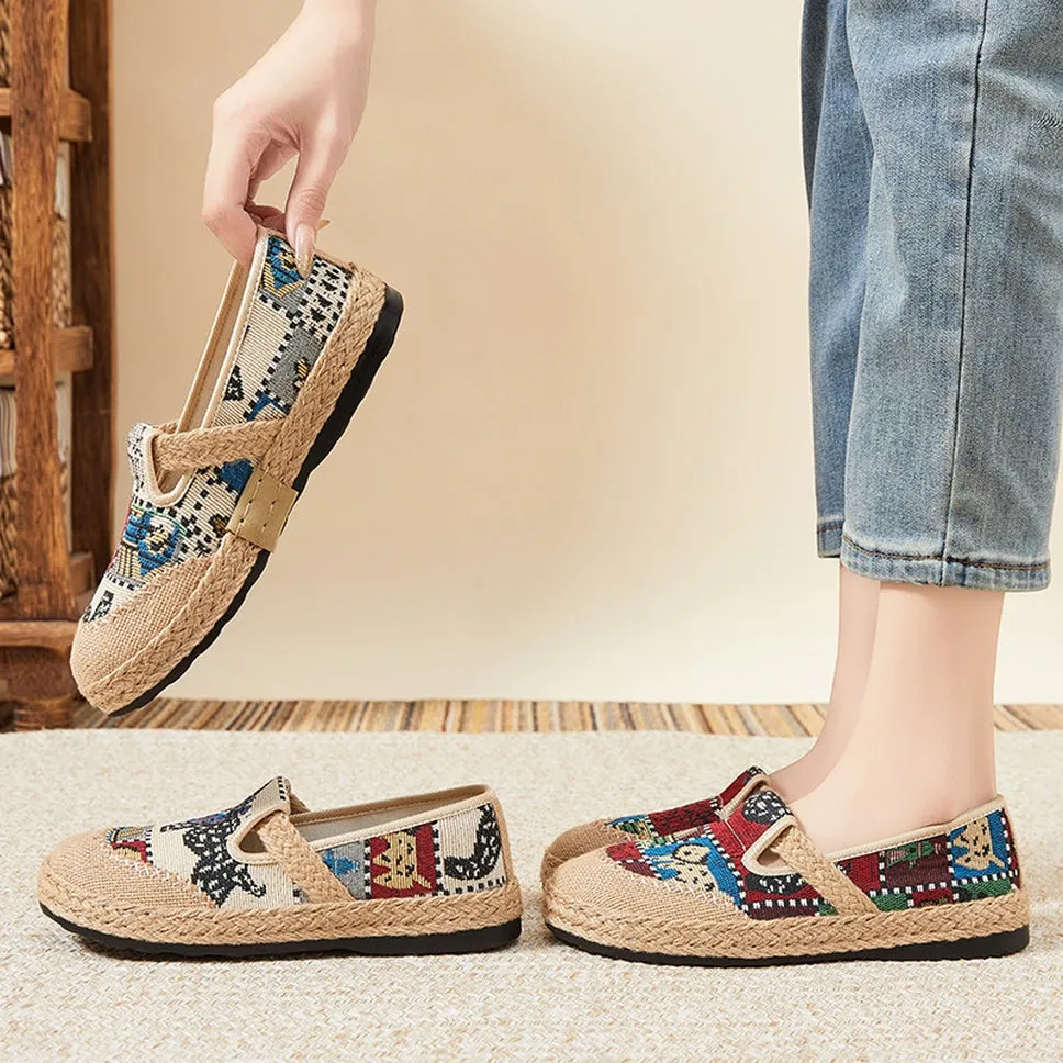 Soft and Breathable Classic Embroidered Casual Espadrilles