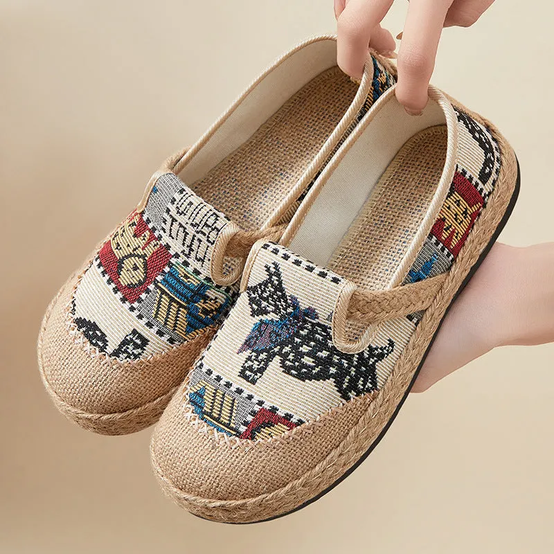 Soft and Breathable Classic Embroidered Casual Espadrilles