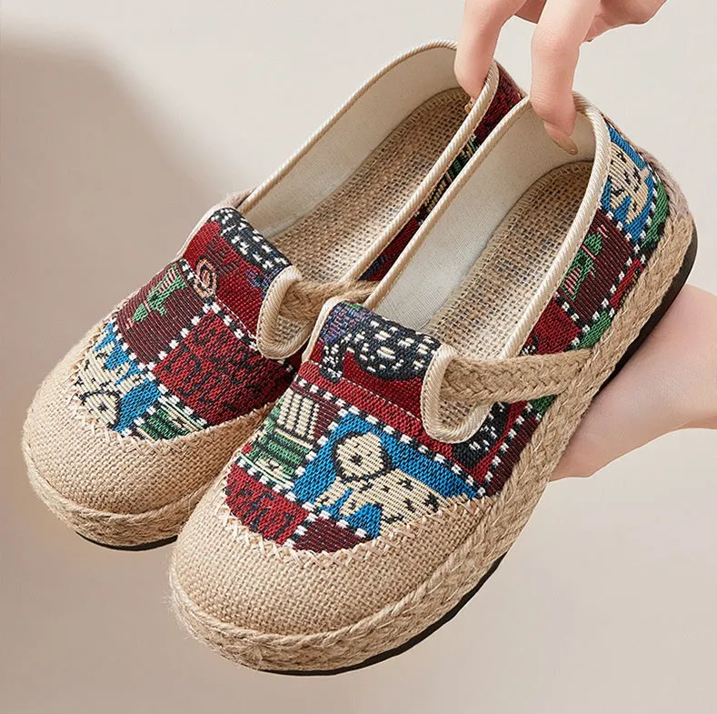 Soft and Breathable Classic Embroidered Casual Espadrilles