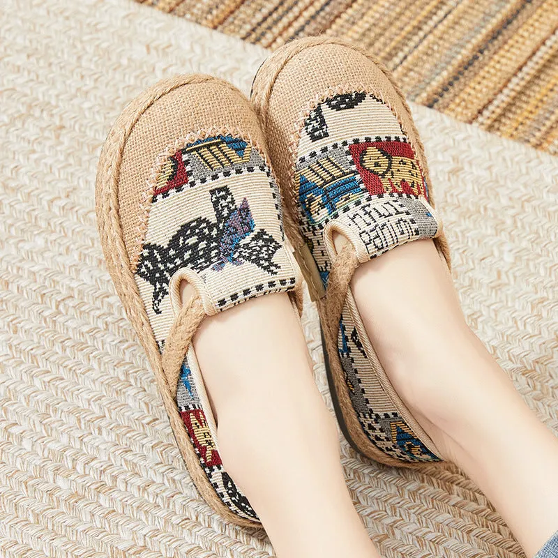 Soft and Breathable Classic Embroidered Casual Espadrilles