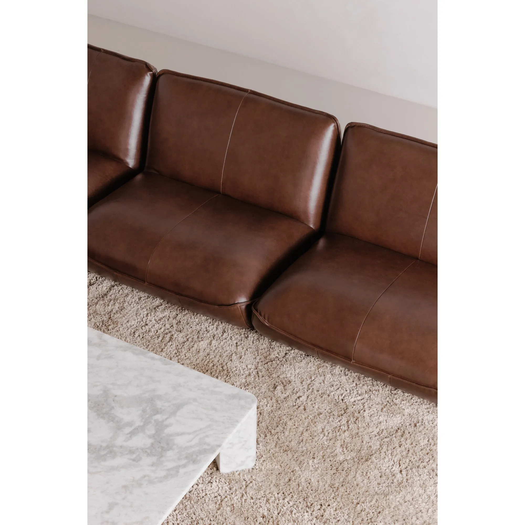 Space-Age Leather Lounger Corner Chair