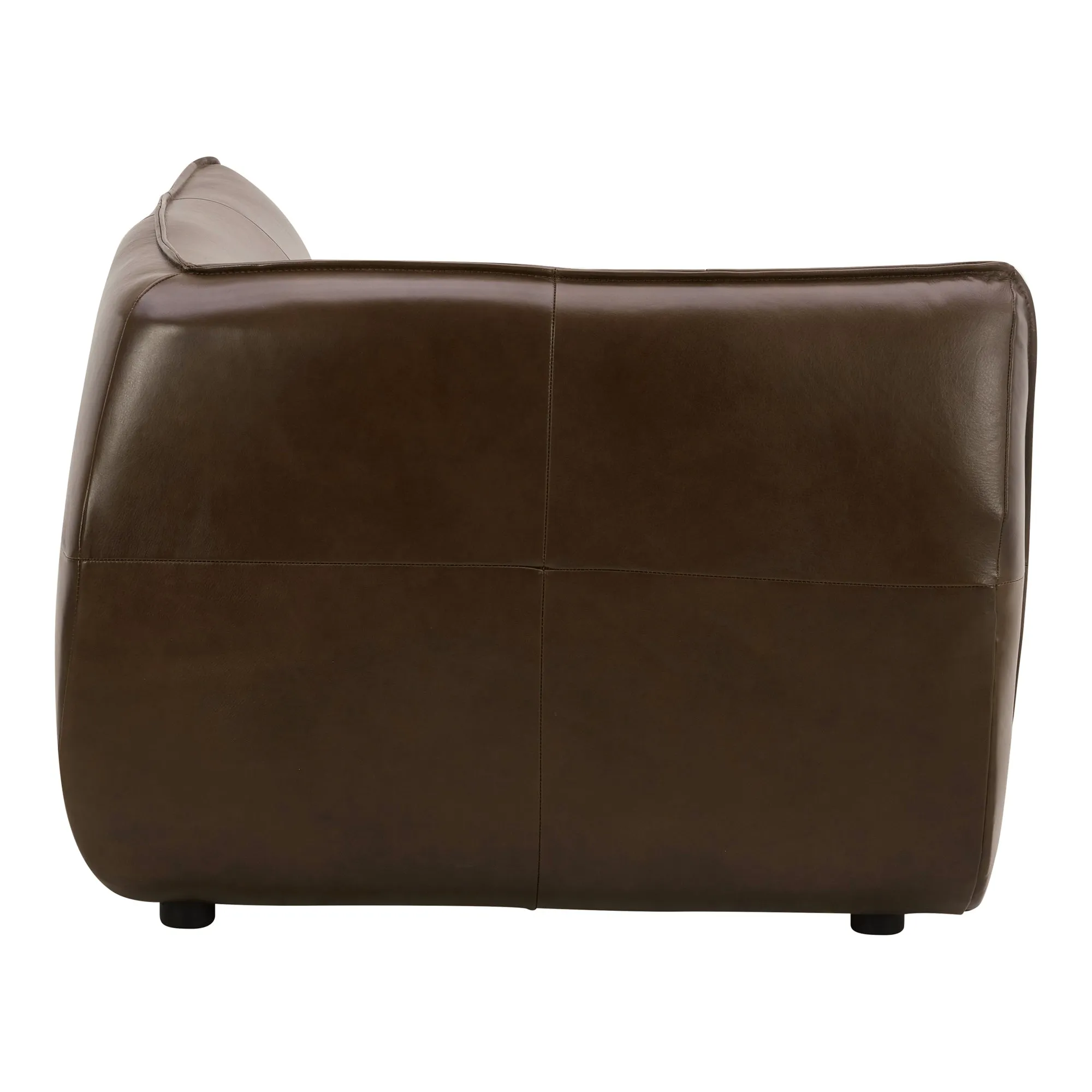 Space-Age Leather Lounger Corner Chair