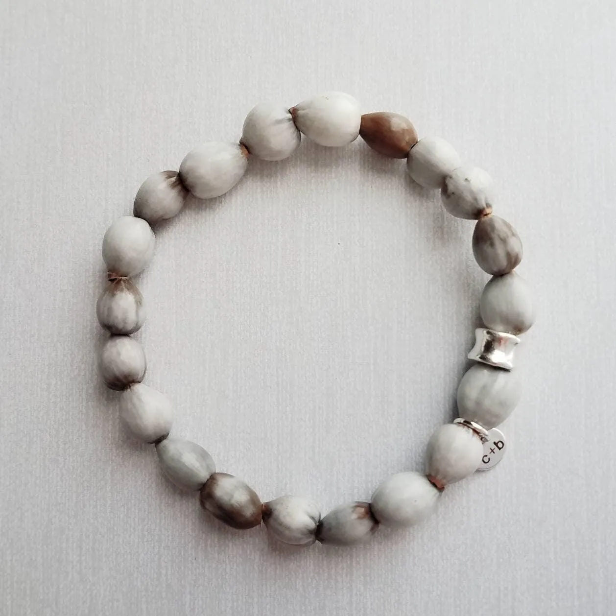 Stacking Bracelet Set - pyrite gold stone grey silver seed beads - chunk nugget stretch elastic bangle - African Imfibinga Zulu Job's Tears