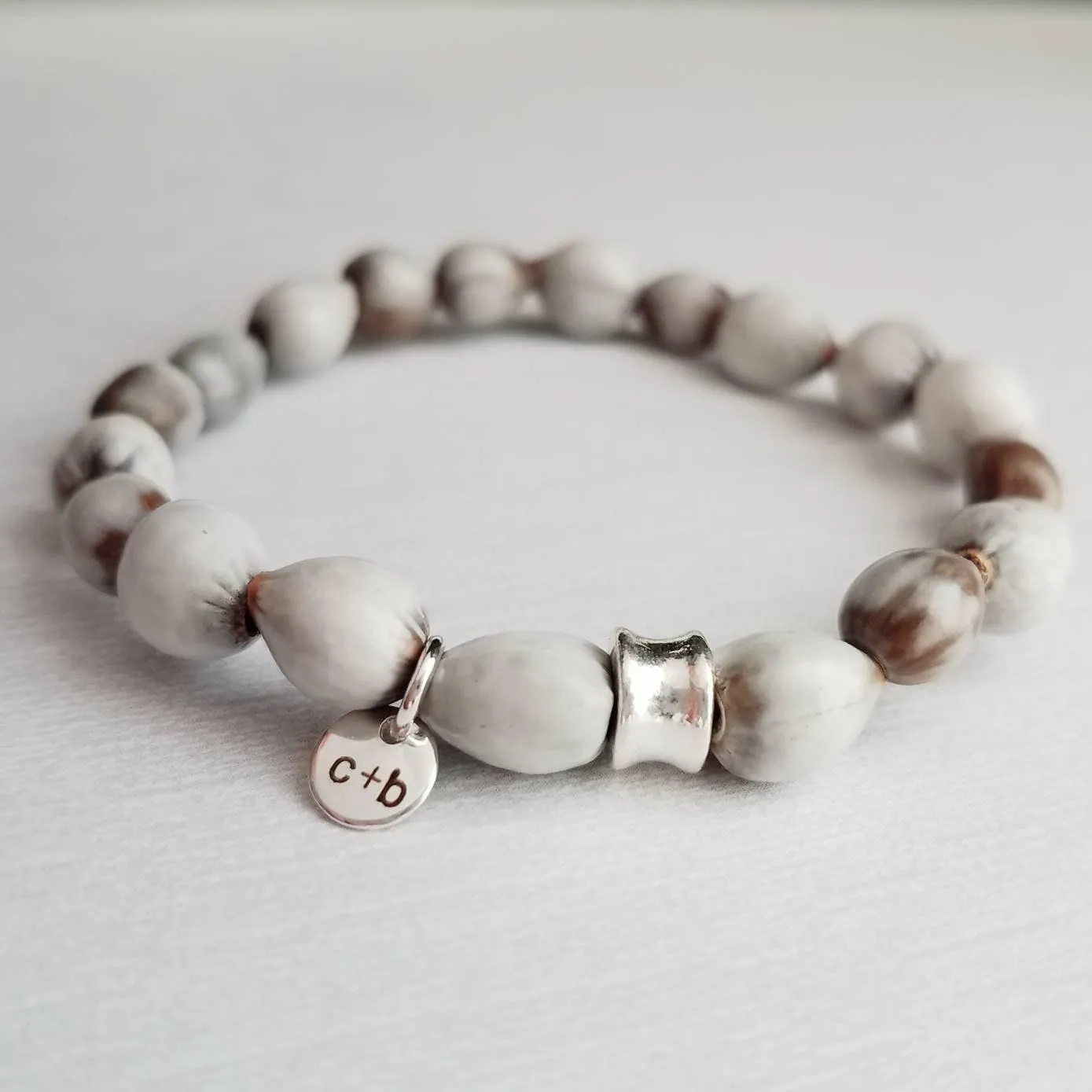 Stacking Bracelet Set - pyrite gold stone grey silver seed beads - chunk nugget stretch elastic bangle - African Imfibinga Zulu Job's Tears