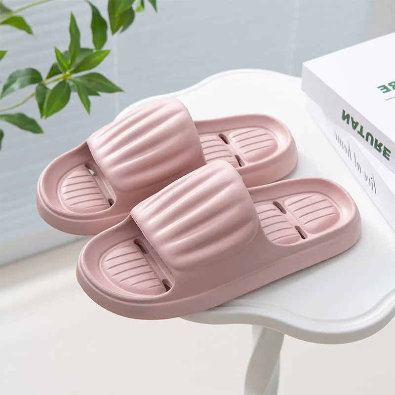 Summer Non-slip Solid Color Stripe Slippers