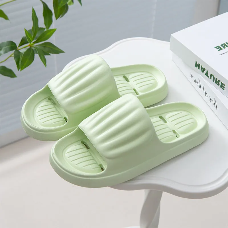 Summer Non-slip Solid Color Stripe Slippers