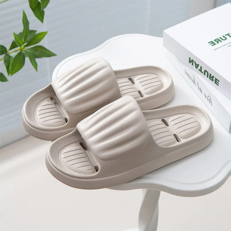 Summer Non-slip Solid Color Stripe Slippers