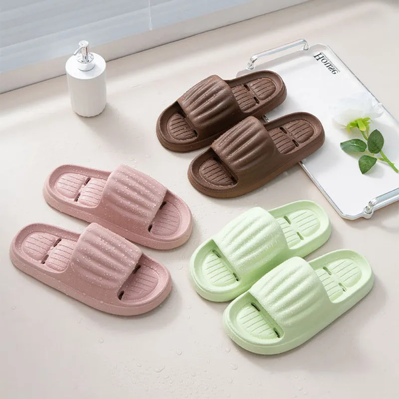 Summer Non-slip Solid Color Stripe Slippers