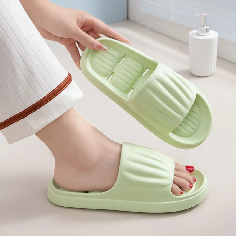 Summer Non-slip Solid Color Stripe Slippers