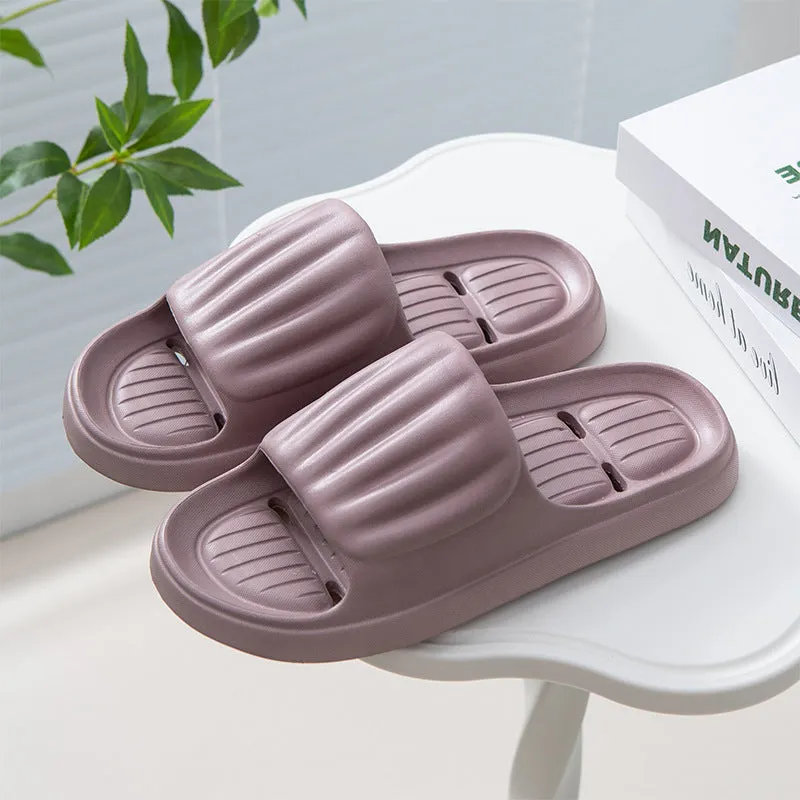 Summer Non-slip Solid Color Stripe Slippers