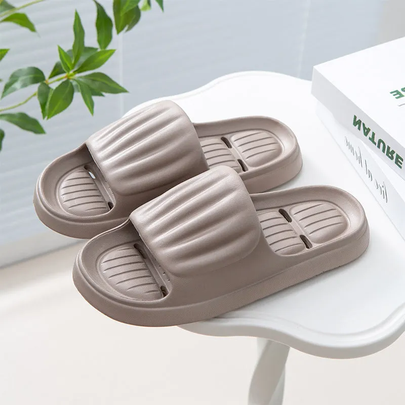 Summer Non-slip Solid Color Stripe Slippers