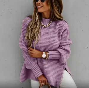 Summit Oversized High Neck Textured Knit Sweater