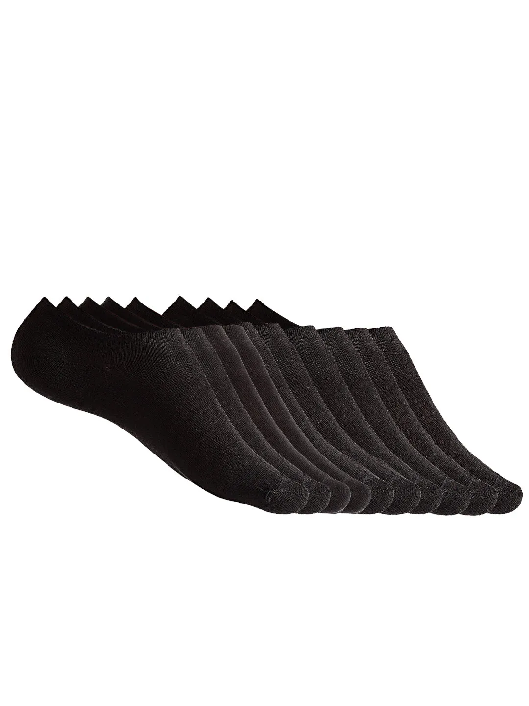 Texlon Men's Cotton Low Cut Loafer Socks (Free Size) (Black) - Pack Of 5 Pair