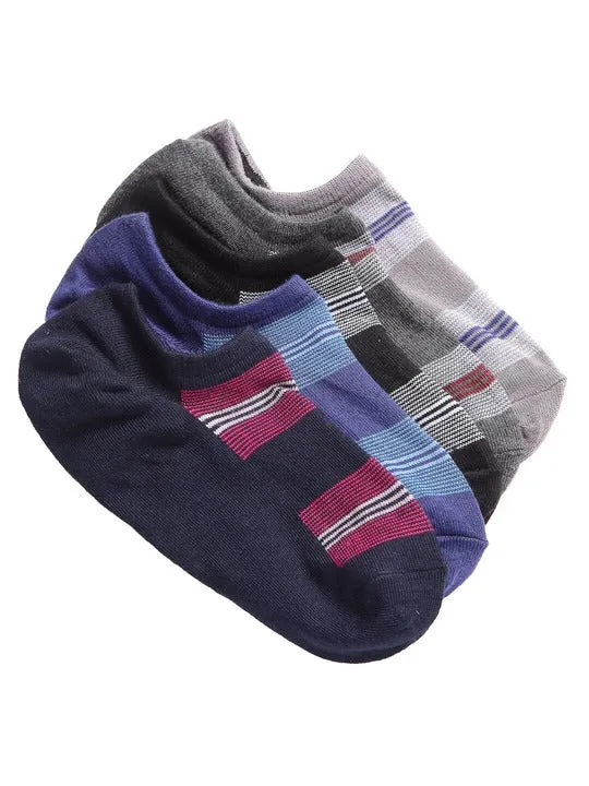 Texlon Men's Cotton Low Cut Loafer Socks (Free Size) (Multi-Coloured) (Pack Of 5 Pair)