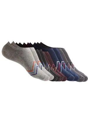 Texlon Men's Cotton Low Cut Loafer Socks (Free Size) (Multi-Coloured) - Pack Of 5