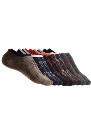 Texlon Men's Cotton Low Cut Loafer Socks (Free Size) (MultiColoured) - Pack Of 5 Pair