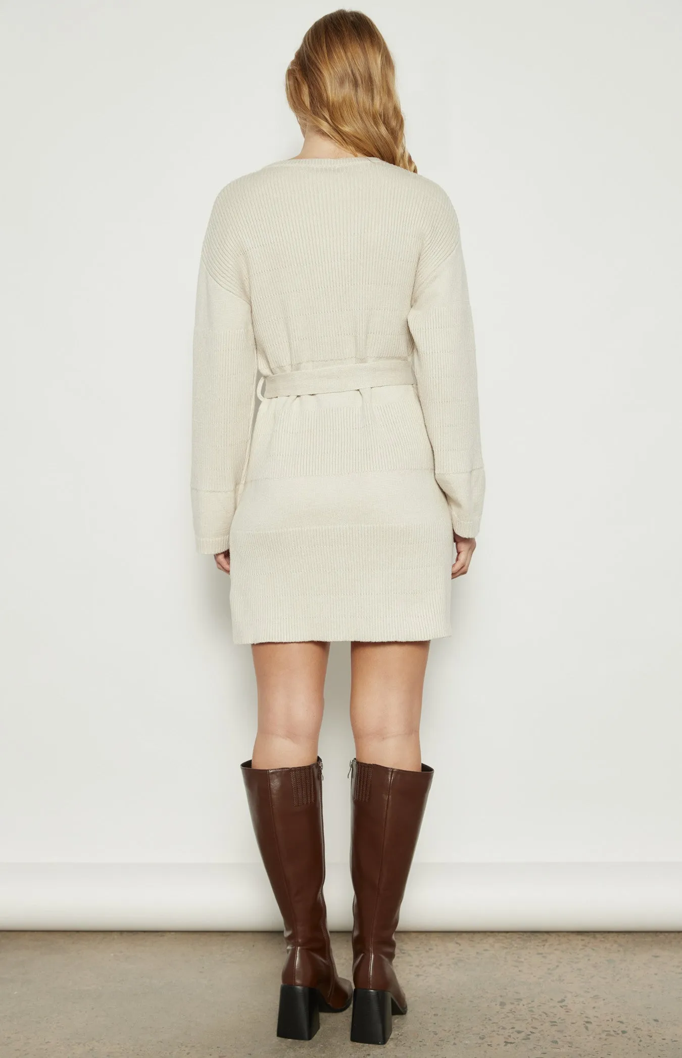 Textured Relaxed Fit Knit Dress