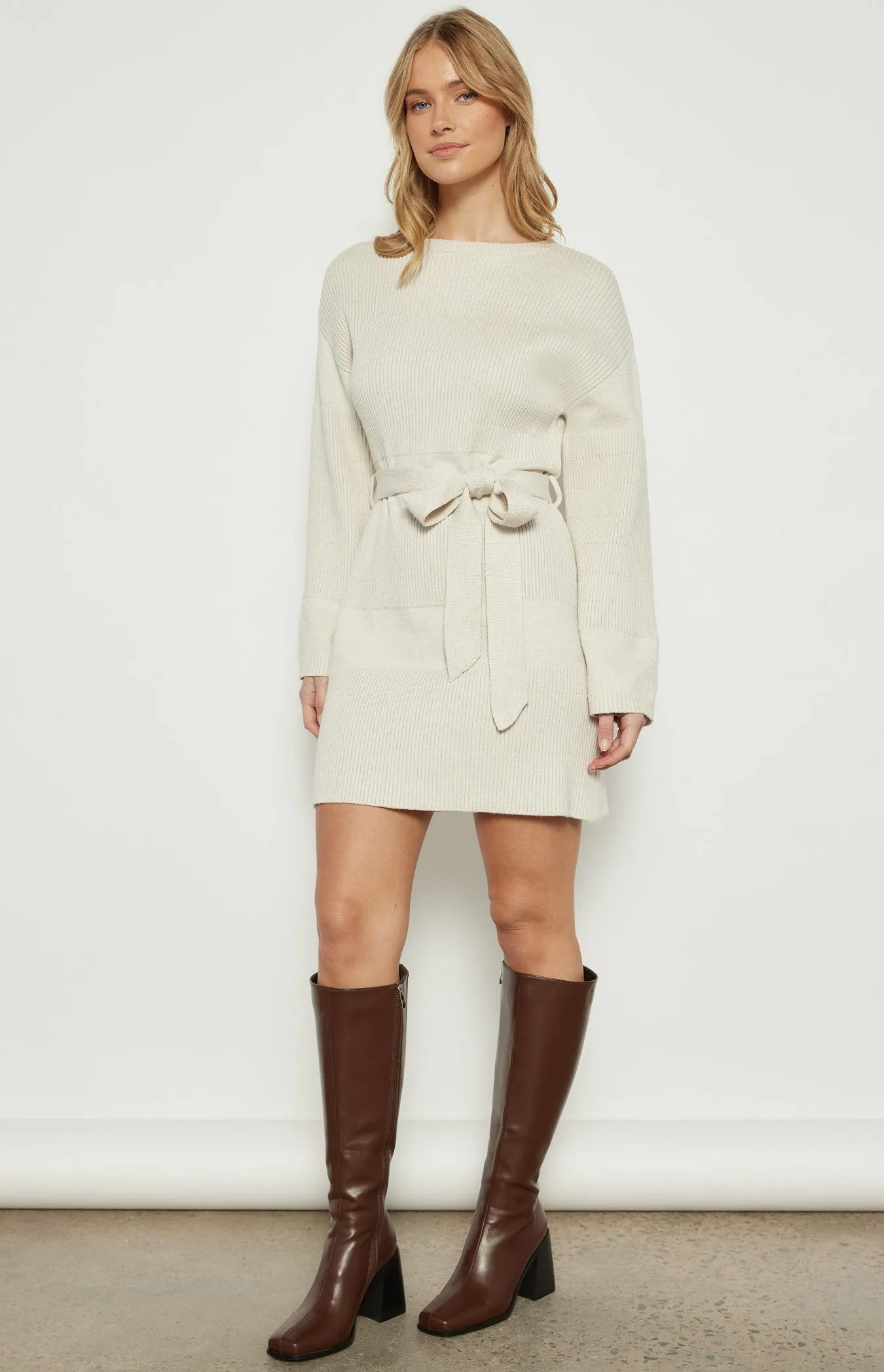 Textured Relaxed Fit Knit Dress