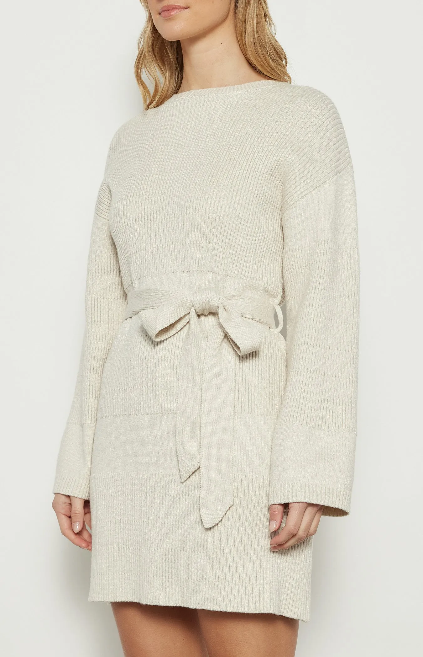 Textured Relaxed Fit Knit Dress