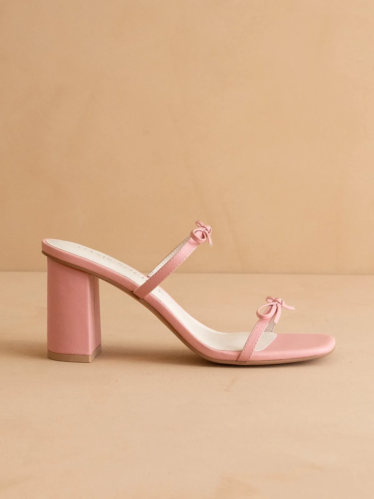 The Wendy | Pink Double Strap Bow Heels