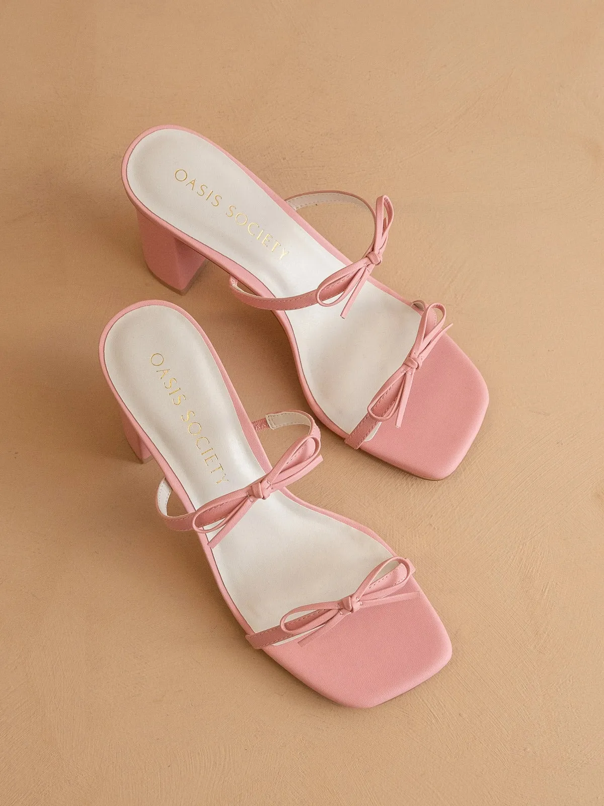 The Wendy | Pink Double Strap Bow Heels