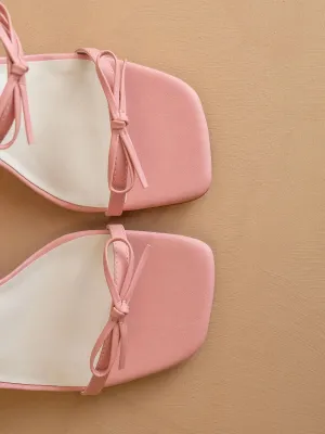 The Wendy | Pink Double Strap Bow Heels
