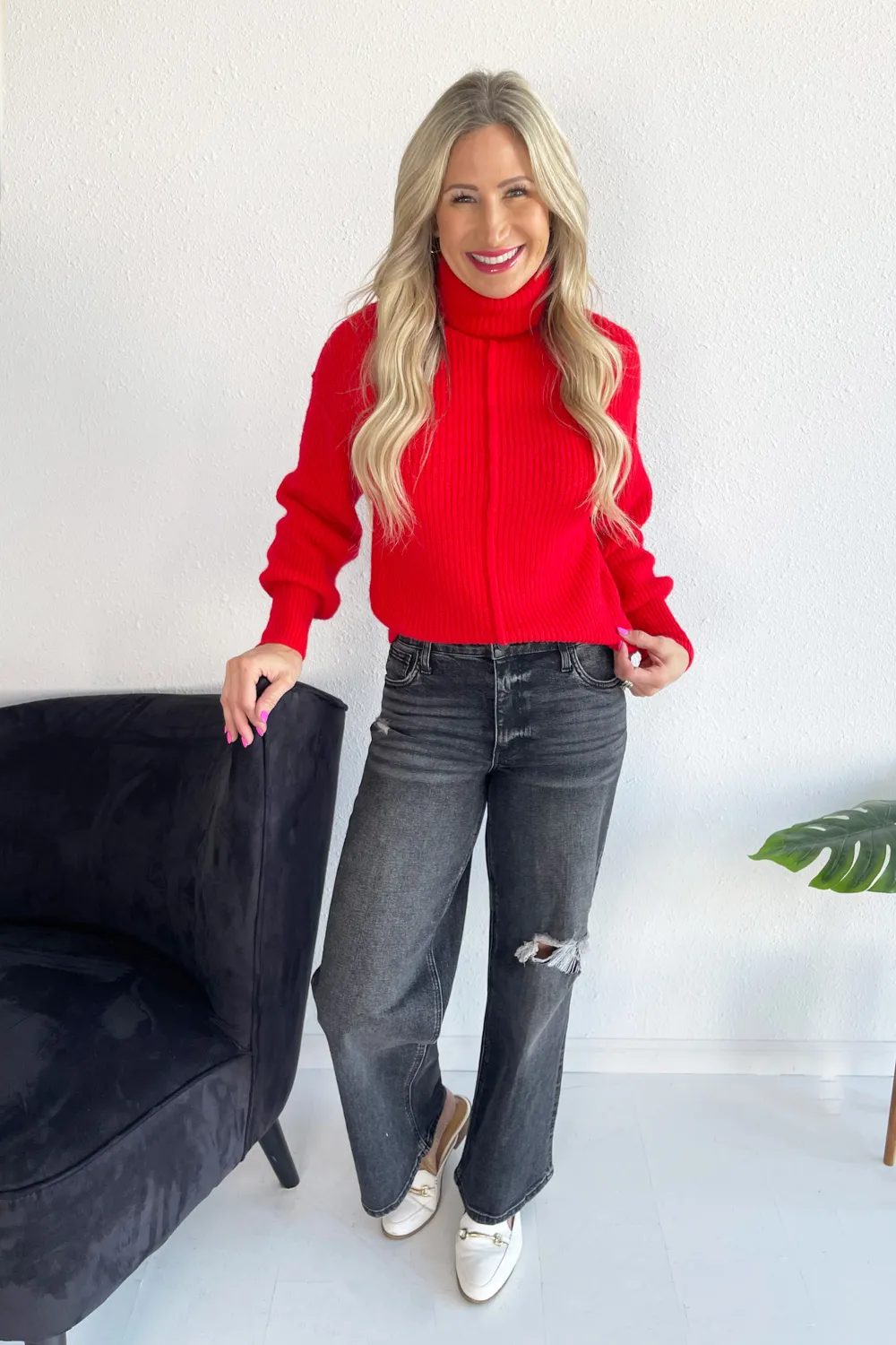Turtle Neck Knit Sweater