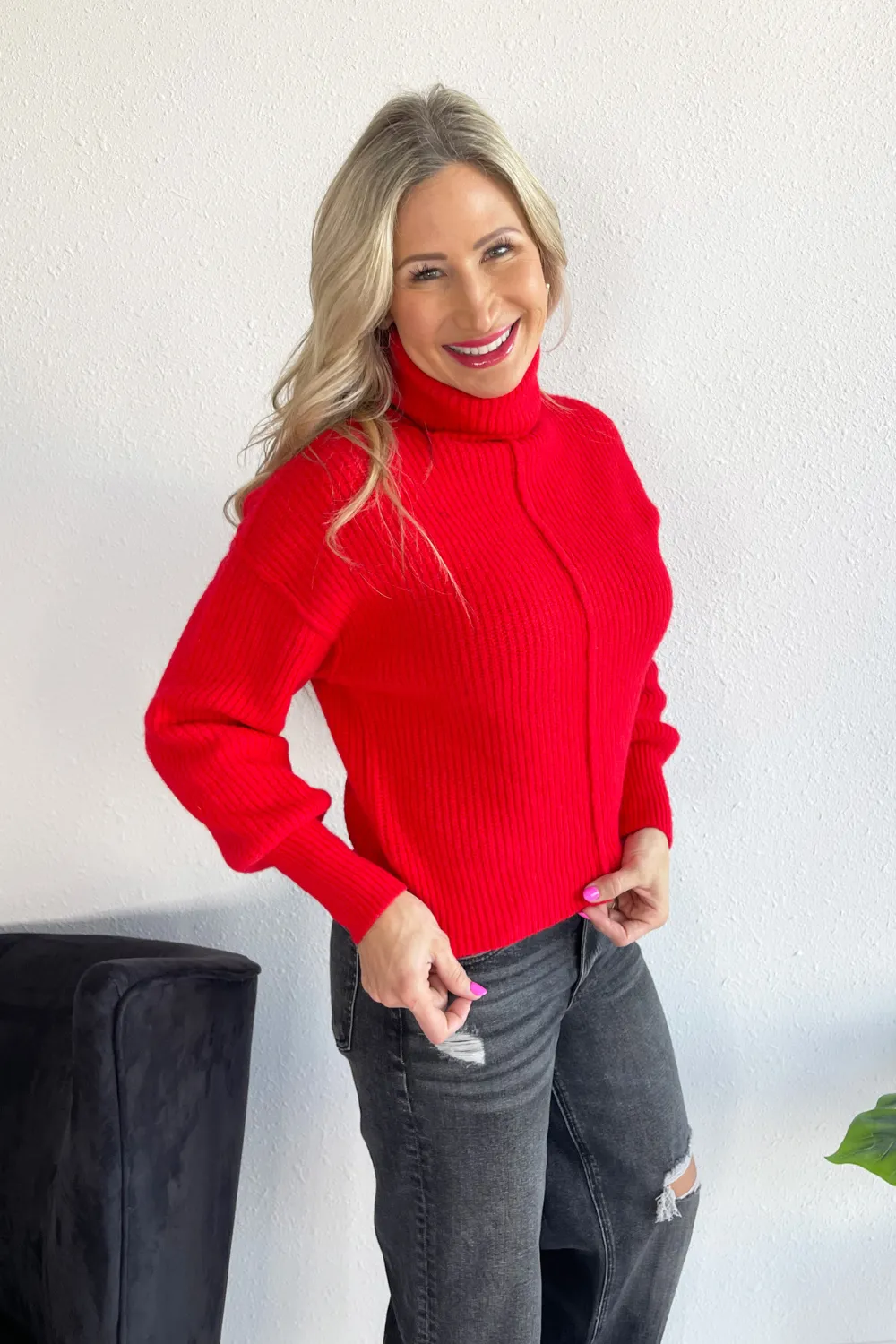 Turtle Neck Knit Sweater