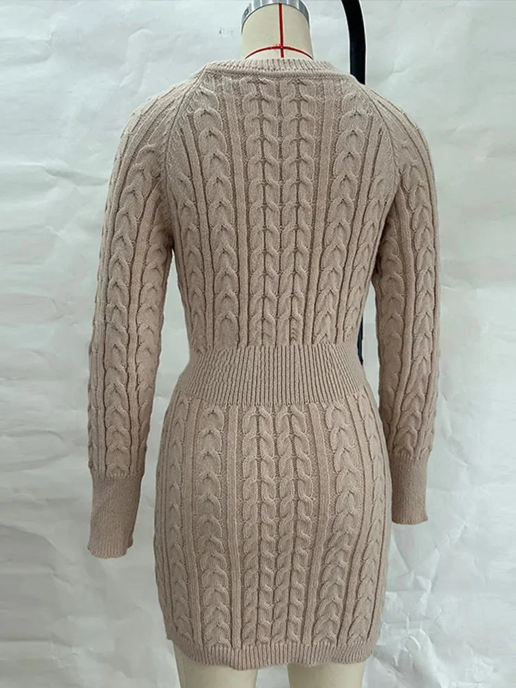 TwistAura Knit Mini Dress