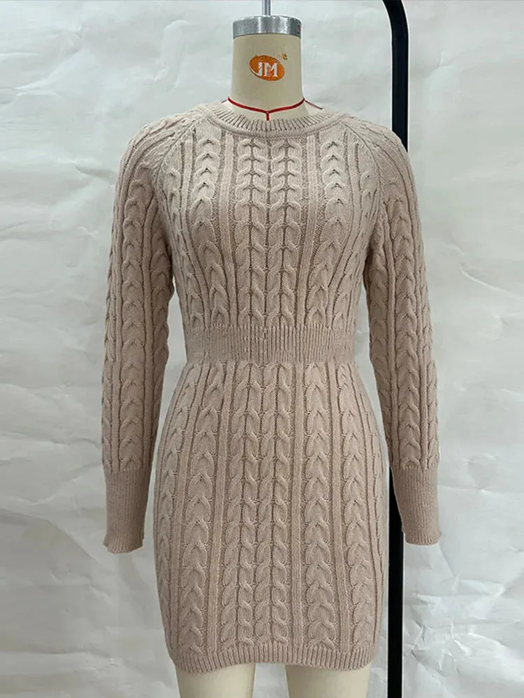 TwistAura Knit Mini Dress