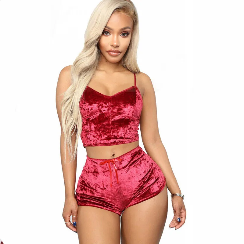 Velvet Seduction Lounge Bralette and Shorts Set