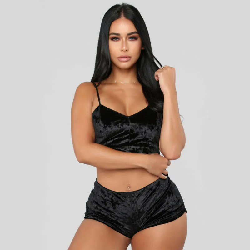 Velvet Seduction Lounge Bralette and Shorts Set