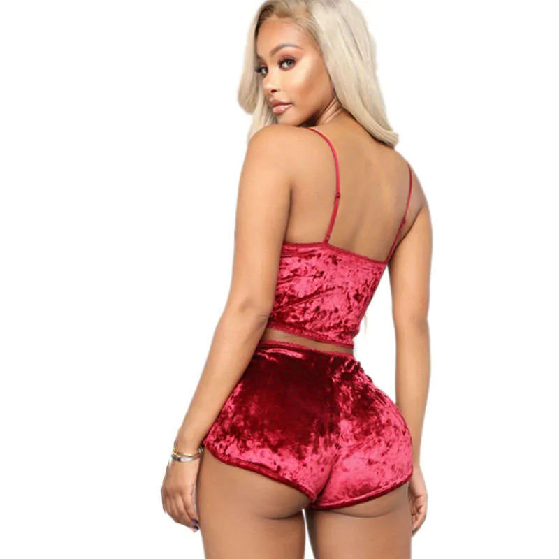 Velvet Seduction Lounge Bralette and Shorts Set