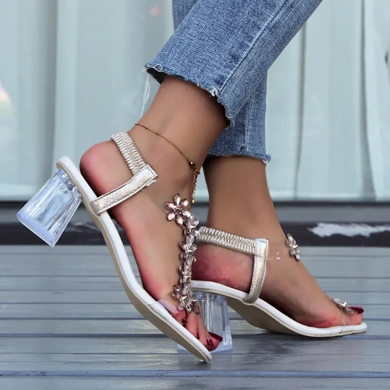 Veya | Flower and Rhinestone Heel
