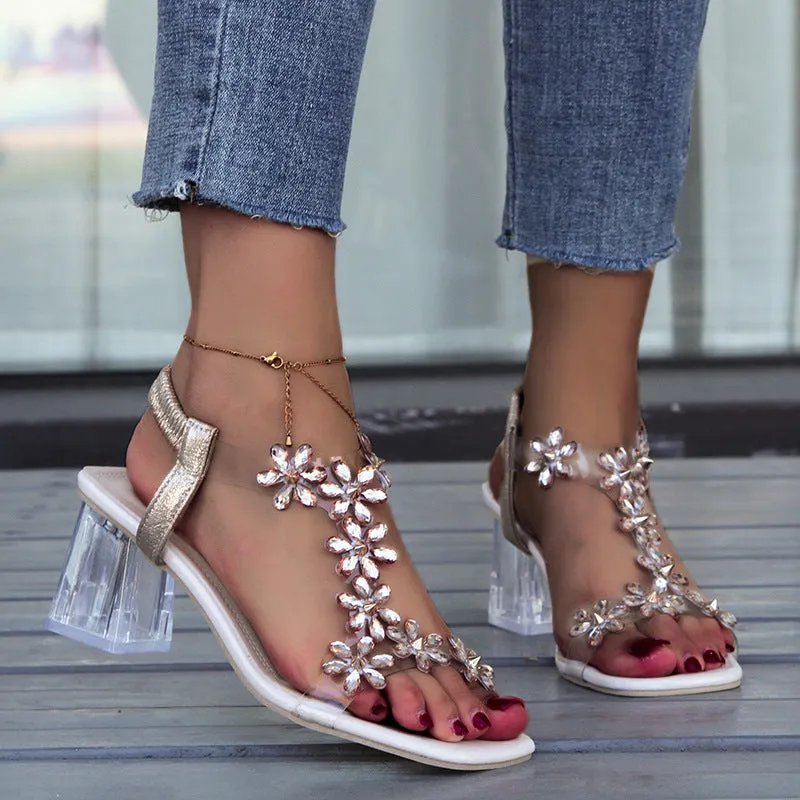 Veya | Flower and Rhinestone Heel