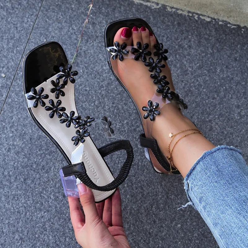 Veya | Flower and Rhinestone Heel