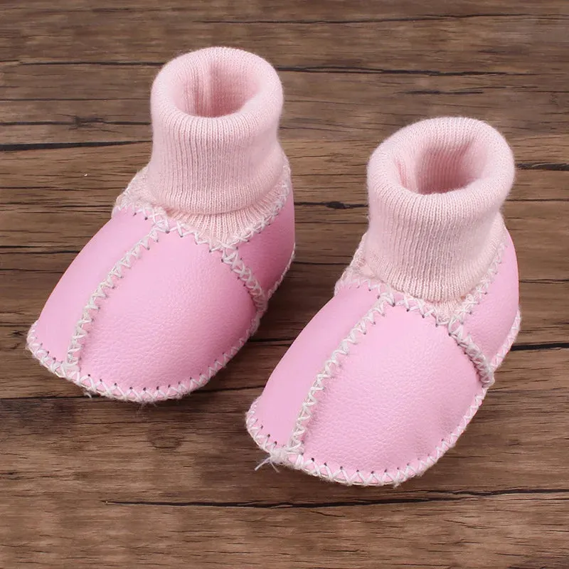 Winter Soft Bottom PU Leather Baby Boots