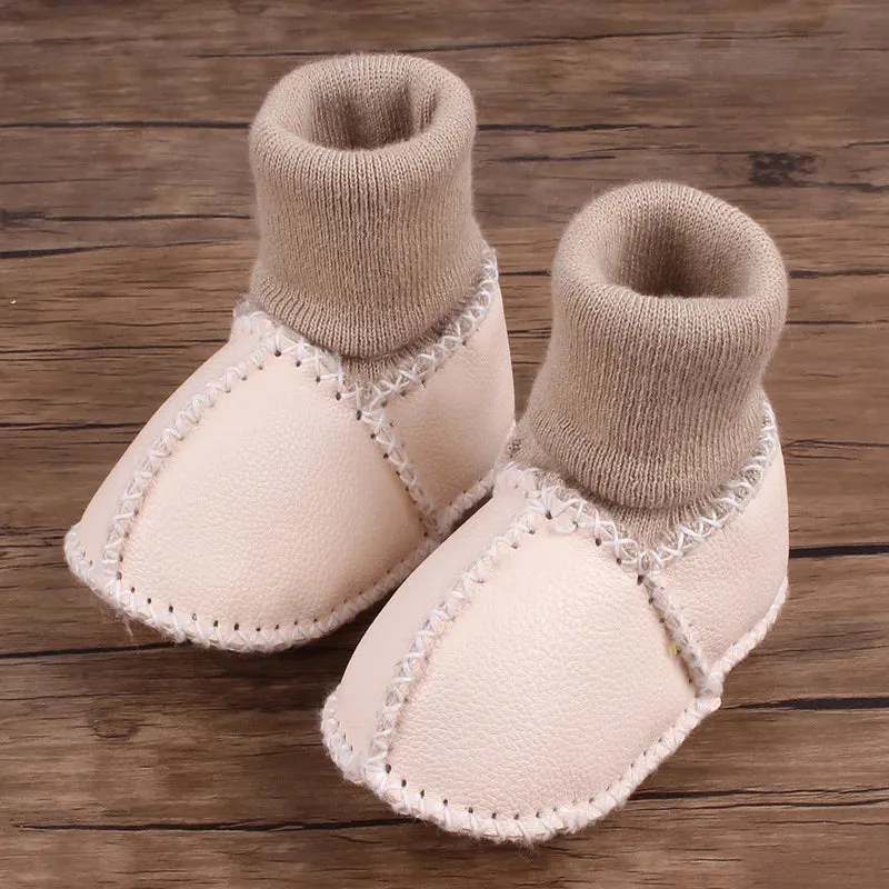 Winter Soft Bottom PU Leather Baby Boots