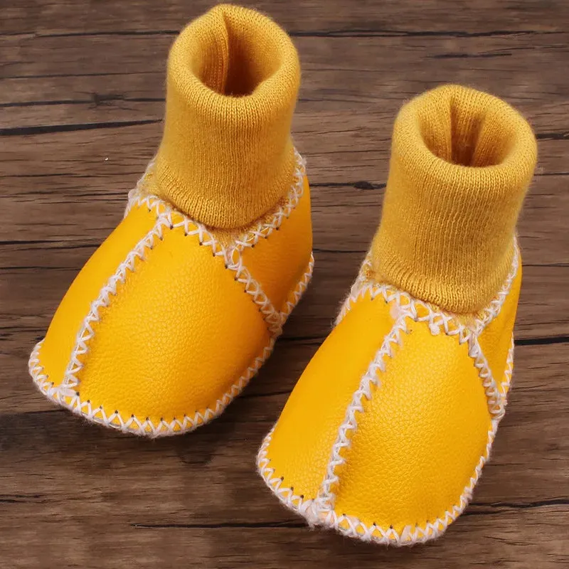 Winter Soft Bottom PU Leather Baby Boots