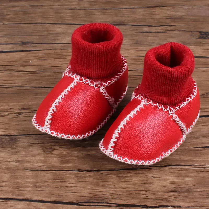 Winter Soft Bottom PU Leather Baby Boots