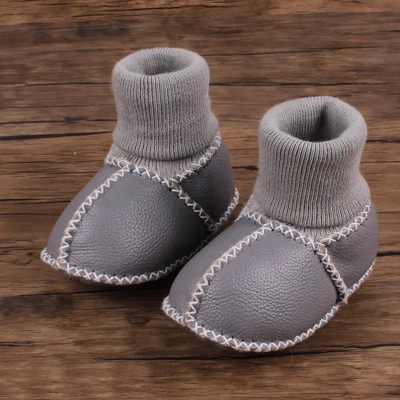Winter Soft Bottom PU Leather Baby Boots