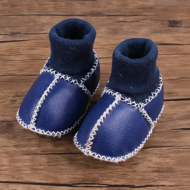 Winter Soft Bottom PU Leather Baby Boots