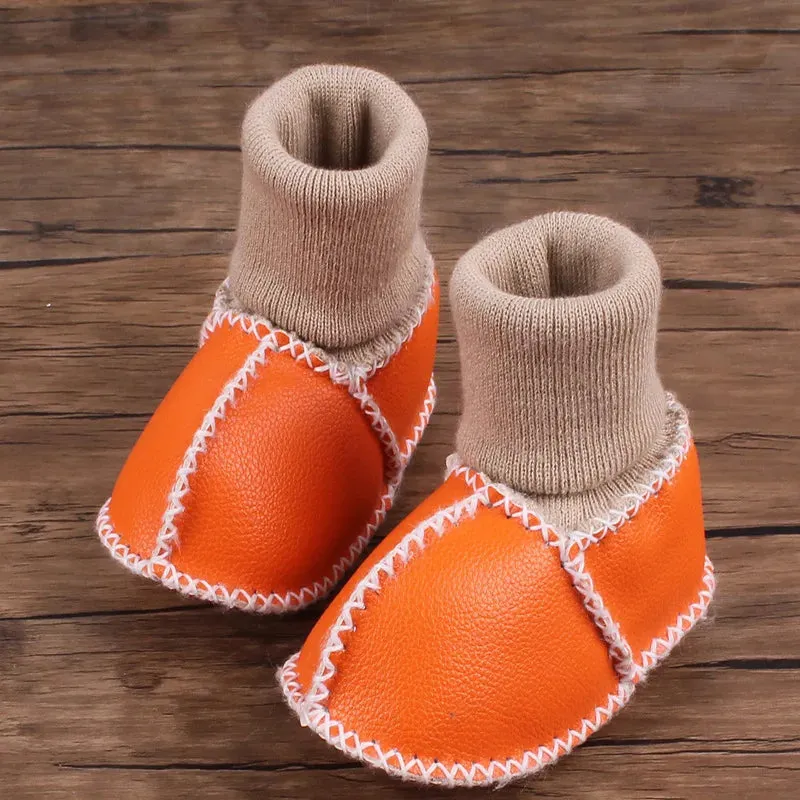 Winter Soft Bottom PU Leather Baby Boots