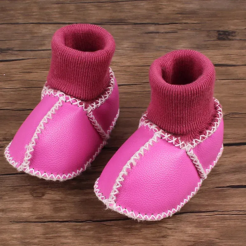 Winter Soft Bottom PU Leather Baby Boots